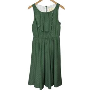 Myrtlewood of California Dress Rockabilly Retro Pin Up Green White Womens Medium